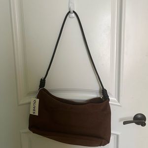 olives vegan leather brown large tote👜